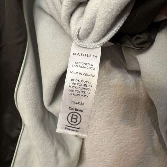 Athleta Zion Microfleece Pullover Half Zip Green Mint Colorblock Size Small EUC - Picture 3 of 7